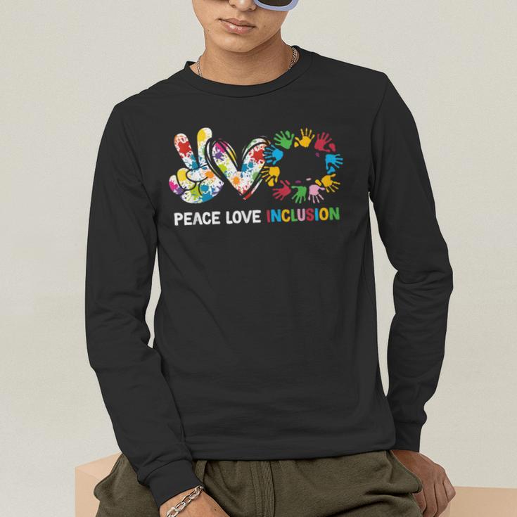 Peace Love Inclusion Sped Squad Special-Ed Teacher Daycare Men's Long Sleeve T-Shirt, funny gift