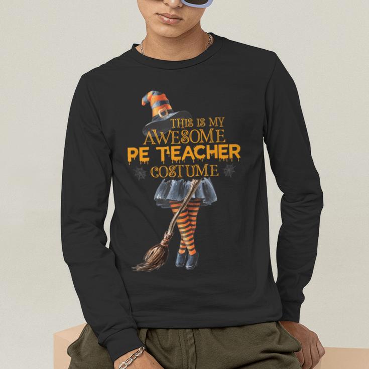 Physical Education Teacher Halloween Costume Witchy Teacher For Men Women Men's Long Sleeve T-Shirt, funny gift
