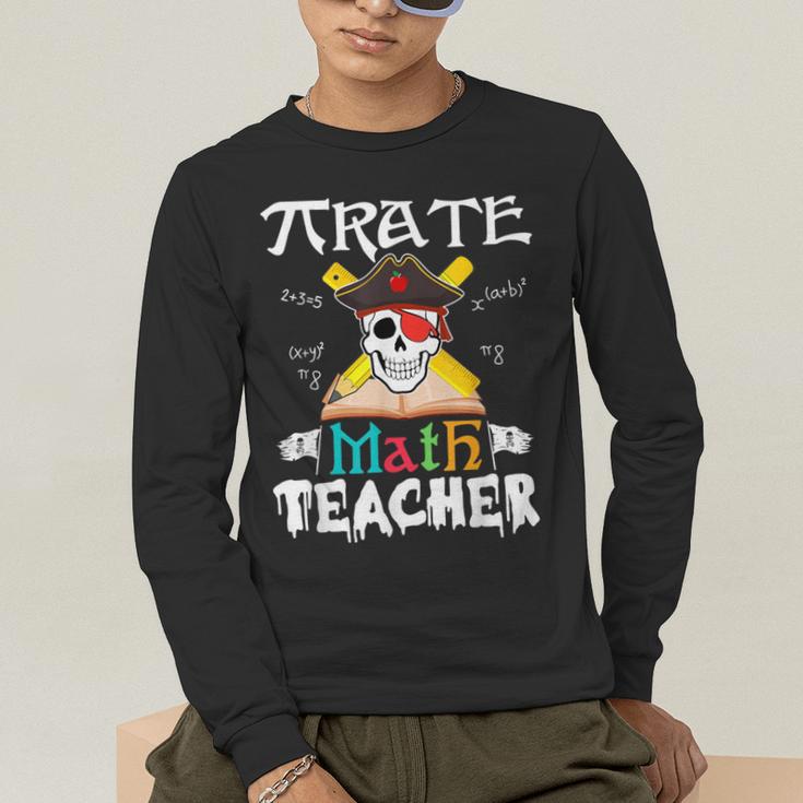 Pirate Math Teacher Skull Pirate Halloween Costume Men's Long Sleeve T-Shirt, funny gift Pirate Math Teacher Skull Pirate Halloween Costume Men's Long Sleeve T-Shirt, funny gift