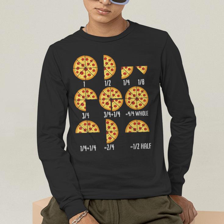 Pizza Slice Fraction Math Teacher Back To School Educational Men's Long Sleeve T-Shirt, funny gift Pizza Slice Fraction Math Teacher Back To School Educational Men's Long Sleeve T-Shirt, funny gift