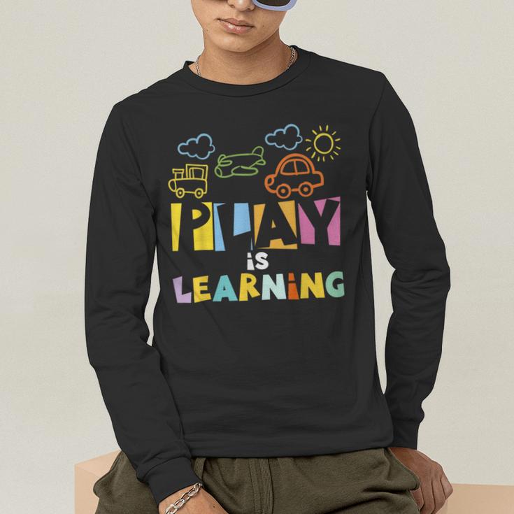 Play Is Learning Design T Designs For Teachers Preschool Men's Long Sleeve T-Shirt, funny gift Play Is Learning Design T Designs For Teachers Preschool Men's Long Sleeve T-Shirt, funny gift