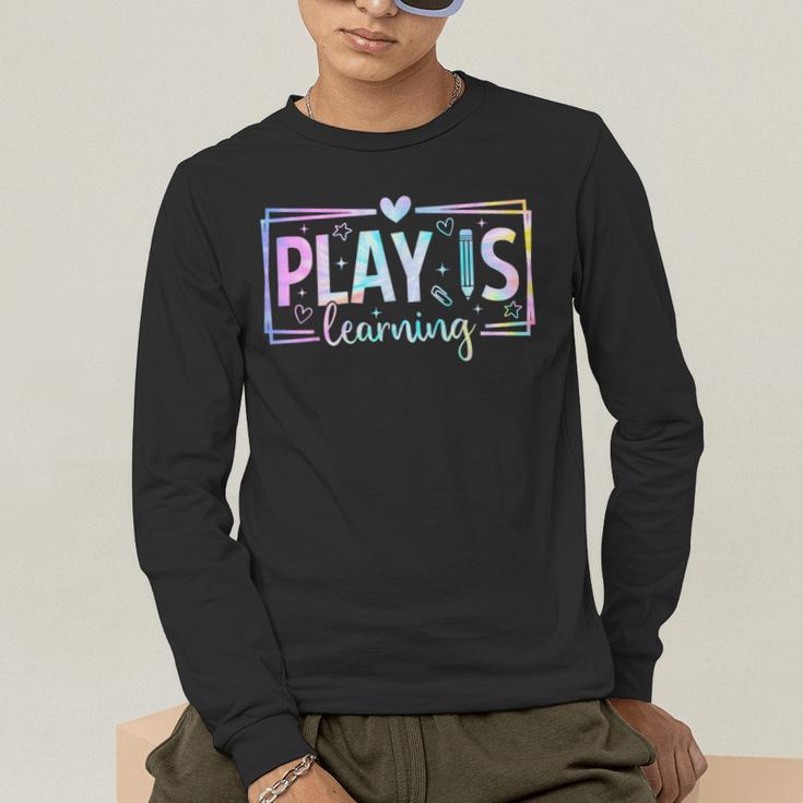 Play Is Learning Kindergarten Teacher Team Women Men's Long Sleeve T-Shirt, funny gift