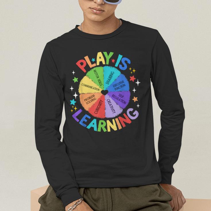 Play Is Learning Teacher Kindergarten For Men Women Kids Men's Long Sleeve T-Shirt, funny gift