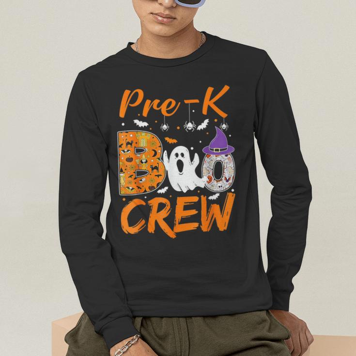 Pre K Boo Crew Teacher Student Halloween Pre Kindergarten Men's Long Sleeve T-Shirt, funny gift