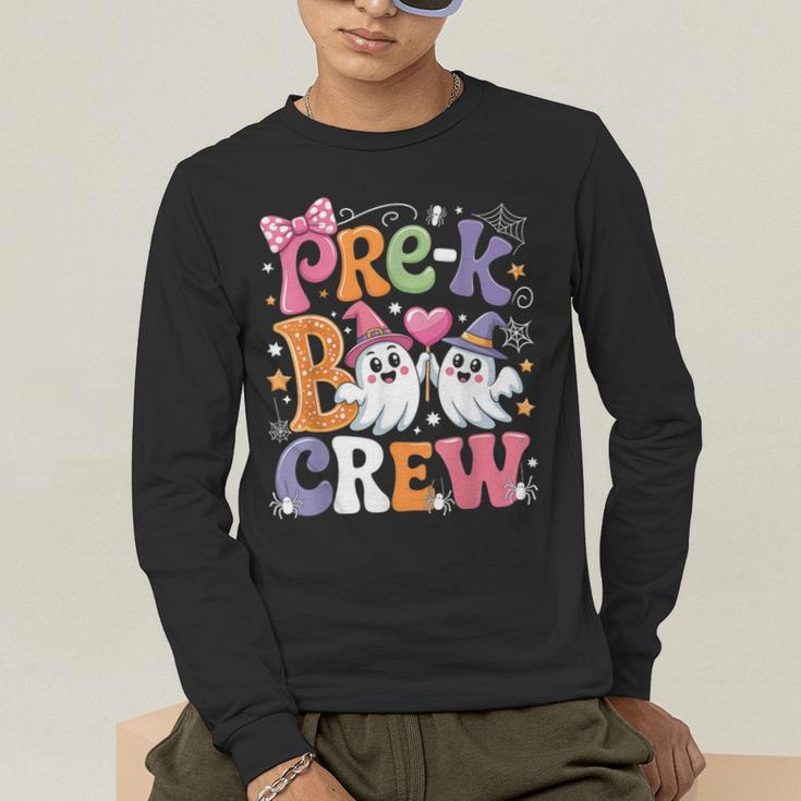Pre-K Boo Crew Pre-K Teacher Student Kids Halloween Men's Long Sleeve T-Shirt, funny gift