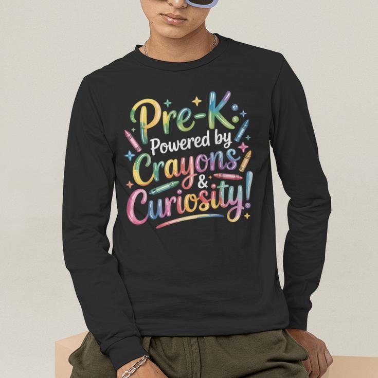 Pre-K Crayons & Curiosity Preschool Teachers Life Tie Dye Men's Long Sleeve T-Shirt, funny gift