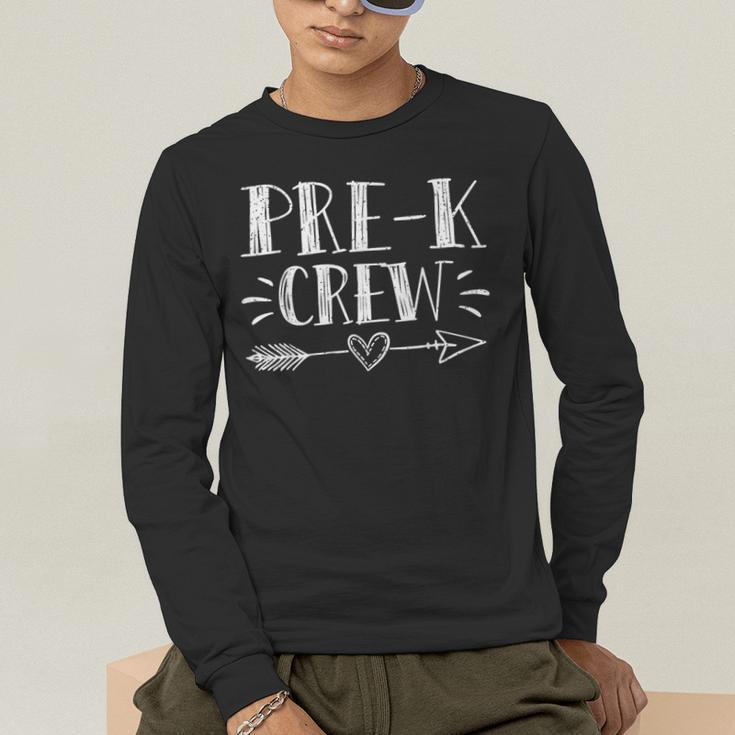 Pre-K Crew 1st Day Of School Pre-K Teacher Team Men's Long Sleeve T-Shirt, funny gift Pre-K Crew 1st Day Of School Pre-K Teacher Team Men's Long Sleeve T-Shirt, funny gift
