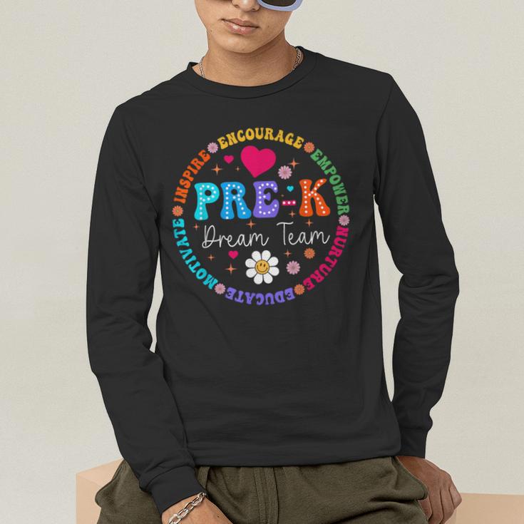 Pre K Dream Team Back To School Boys First Day Teacher Men's Long Sleeve T-Shirt, funny gift