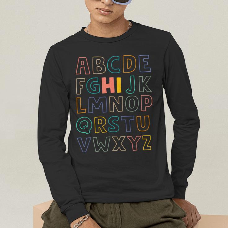 Pre K Kindergarten Hi Alphabet Back To School Teachers Men Women Girls Kids Men's Long Sleeve T-Shirt, funny gift