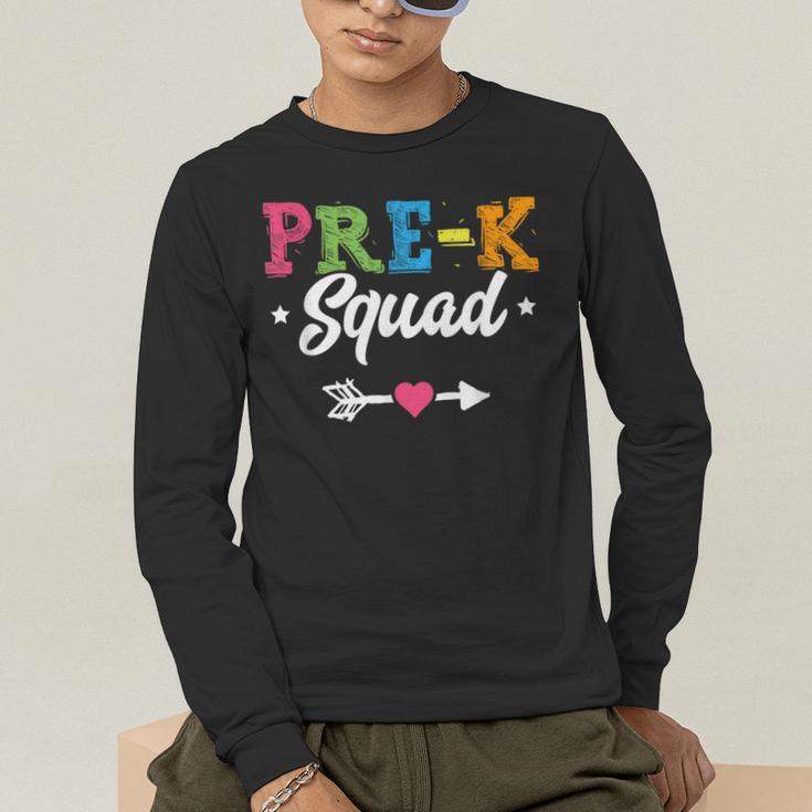 Pre-K Squad Teacher Student Kids Preschool Back To School Men's Long Sleeve T-Shirt, funny gift