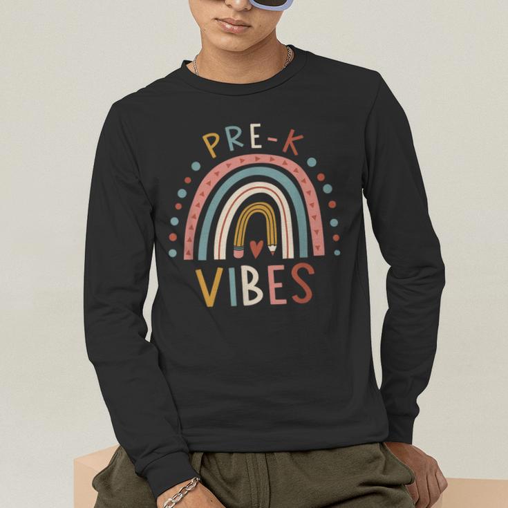 Pre K Vibes Back To School Student Teacher Men's Long Sleeve T-Shirt, funny gift Pre K Vibes Back To School Student Teacher Men's Long Sleeve T-Shirt, funny gift