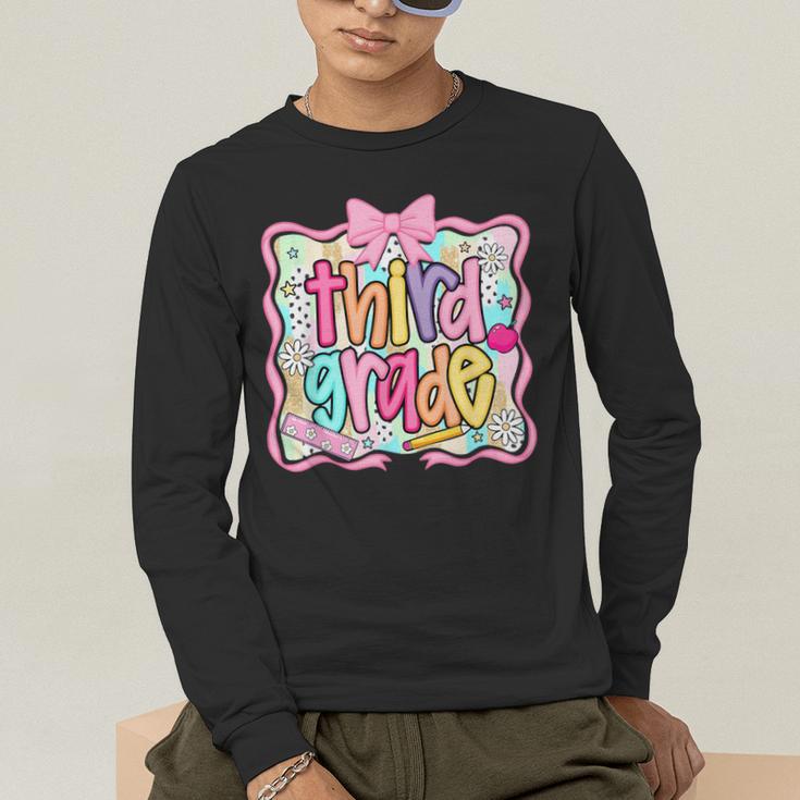Preppy Third Grade Back To School Teacher Girl Kid Men's Long Sleeve T-Shirt, funny gift Preppy Third Grade Back To School Teacher Girl Kid Men's Long Sleeve T-Shirt, funny gift