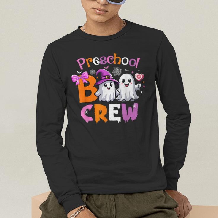Preschool Boo Crew Preschool Halloween Costume Teacher Kid Men's Long Sleeve T-Shirt, funny gift