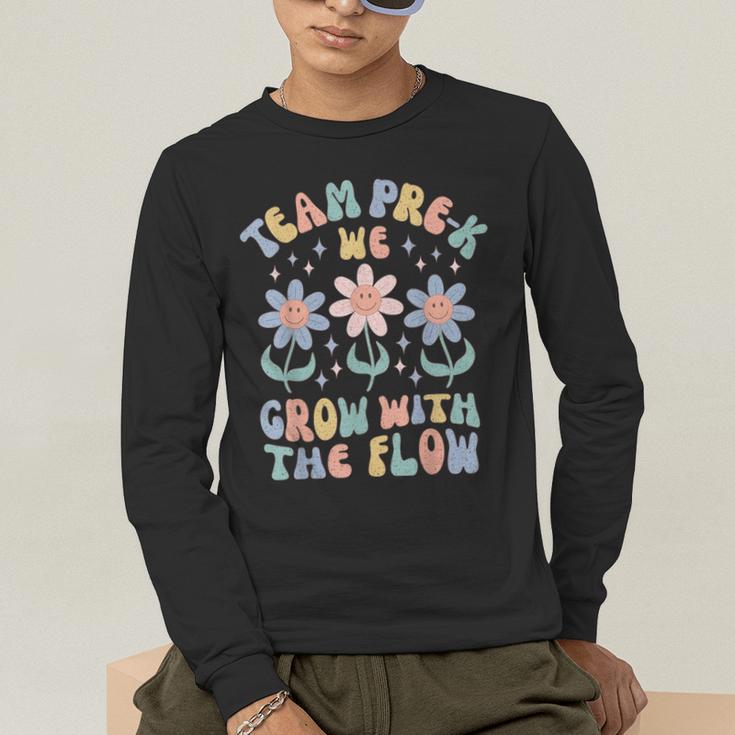 Preschool Teacher Appreciation Team Pre-K Grow With The Flow Men's Long Sleeve T-Shirt, funny gift Preschool Teacher Appreciation Team Pre-K Grow With The Flow Men's Long Sleeve T-Shirt, funny gift