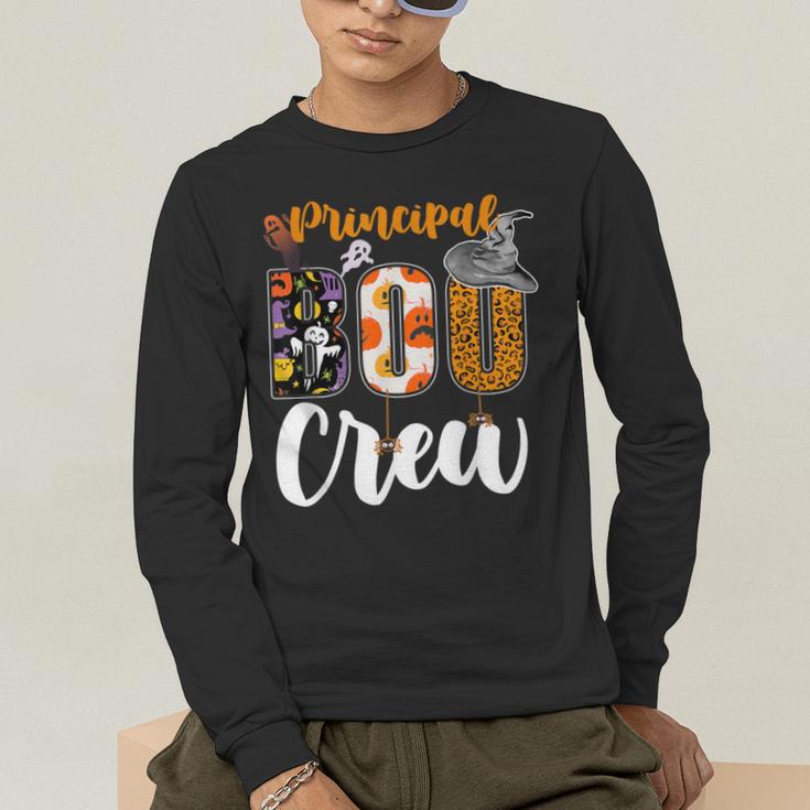 Principal Boo Crew Ghost Halloween Teachers School Matching Men's Long Sleeve T-Shirt, funny gift