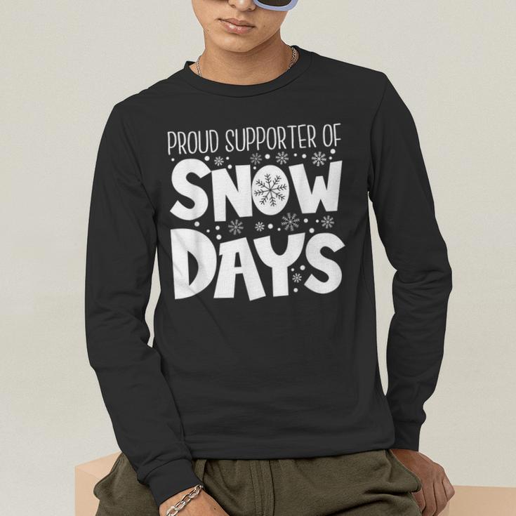 Proud Supporter Of Snow Days Teacher Christmas Men Women Men's Long Sleeve T-Shirt, funny gift
