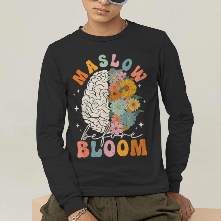Psychologist Maslow Before Bloom Sped Teacher Classroom Men's Long Sleeve T-Shirt, funny gift Psychologist Maslow Before Bloom Sped Teacher Classroom Men's Long Sleeve T-Shirt, funny gift