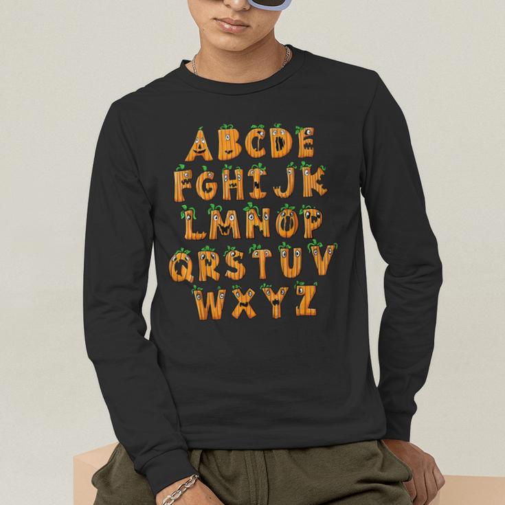 Pumpkin ABC Halloween Alphabet Costume School Teacher Kids Men's Long Sleeve T-Shirt, funny gift