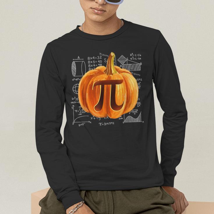 Pumpkin Pie Halloween Thanksgiving Math Teacher Pi Day Men's Long Sleeve T-Shirt, funny gift Pumpkin Pie Halloween Thanksgiving Math Teacher Pi Day Men's Long Sleeve T-Shirt, funny gift
