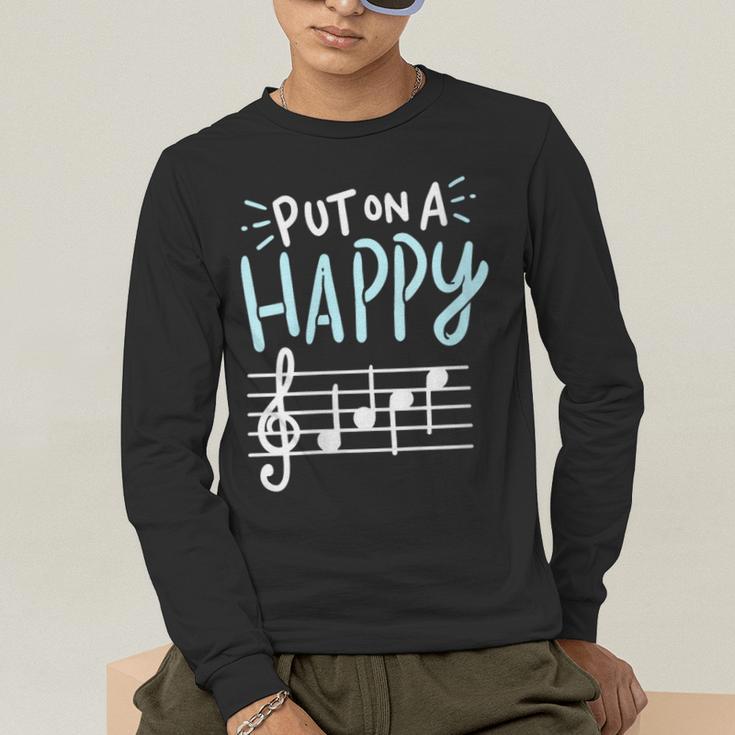 Put On A Happy Face Music Music Teacher Men's Long Sleeve T-Shirt, funny gift Put On A Happy Face Music Music Teacher Men's Long Sleeve T-Shirt, funny gift
