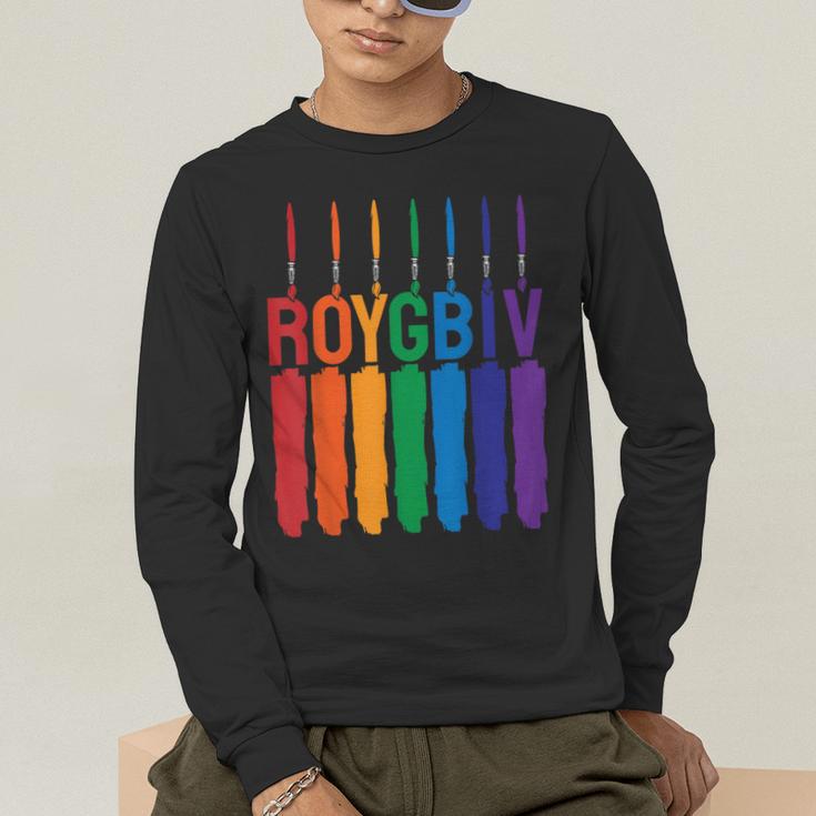 Rainbow Roygbiv Kids Artist Costume Art Teacher Men's Long Sleeve T-Shirt, funny gift
