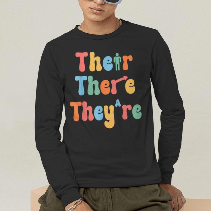 There Their They'Re English Class Grammar Joke Teacher Men's Long Sleeve T-Shirt, funny gift There Their They'Re English Class Grammar Joke Teacher Men's Long Sleeve T-Shirt, funny gift