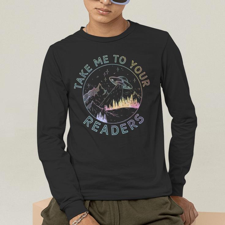 Take Reading English Teacher Library Alien Space T-S Tie Dye Men's Long Sleeve T-Shirt, funny gift