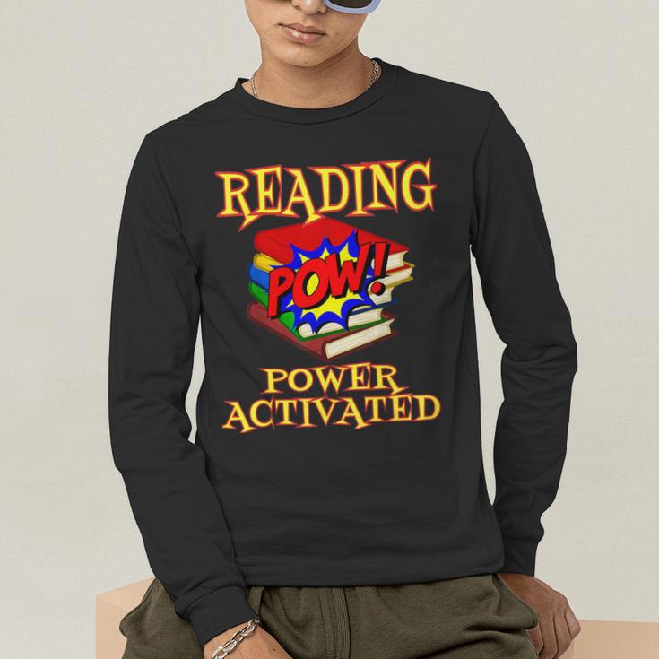 Reading Super Power Activated Superhero Teacher Or Student Men Women Girls Kids Men's Long Sleeve T-Shirt, funny gift