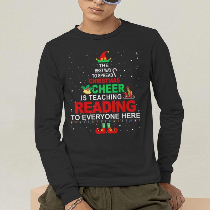 Reading Teacher Christmas Shirt Elf Christmas Cheer For Men Women Men's Long Sleeve T-Shirt, funny gift Reading Teacher Christmas Shirt Elf Christmas Cheer For Men Women Men's Long Sleeve T-Shirt, funny gift