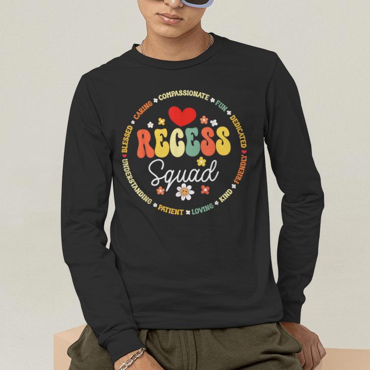 Recess Squad Crew Teachers Students Monitor Back To School Men's Long Sleeve T-Shirt, funny gift