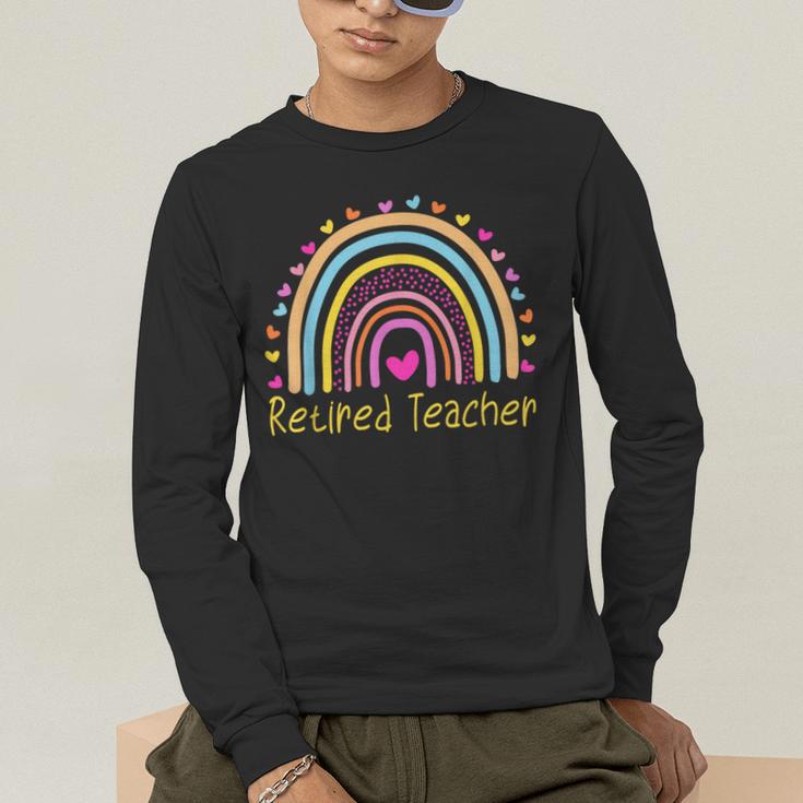 Retired Teacher Rainbow Men's Long Sleeve T-Shirt, funny gift Retired Teacher Rainbow Men's Long Sleeve T-Shirt, funny gift