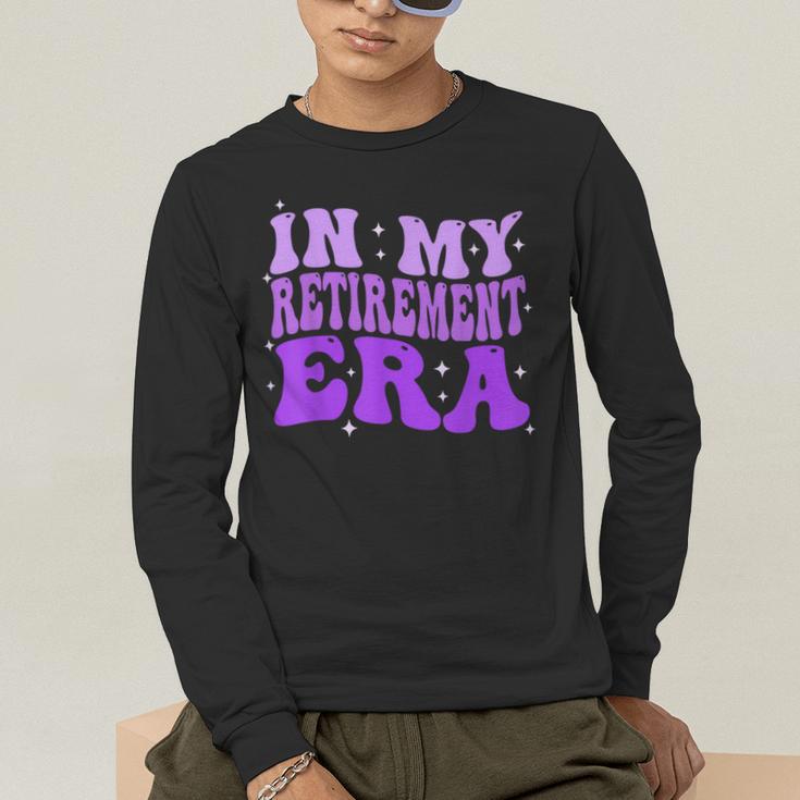 In My Retirement Era Groovy Retired Teacher 2025 Women Men's Long Sleeve T-Shirt, funny gift