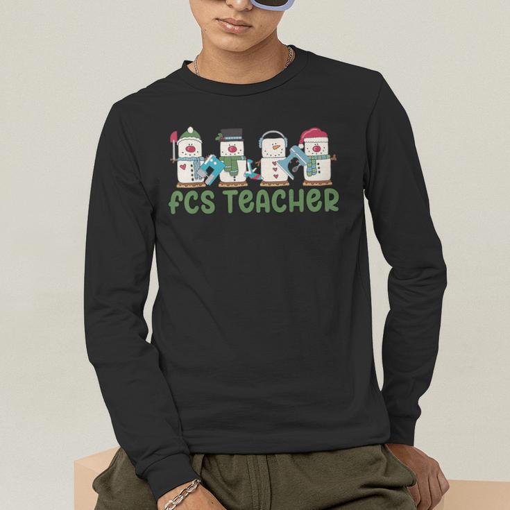 Retro Christmas Snowman FCS Teacher Family Consumer Science Men's Long Sleeve T-Shirt, funny gift Retro Christmas Snowman FCS Teacher Family Consumer Science Men's Long Sleeve T-Shirt, funny gift