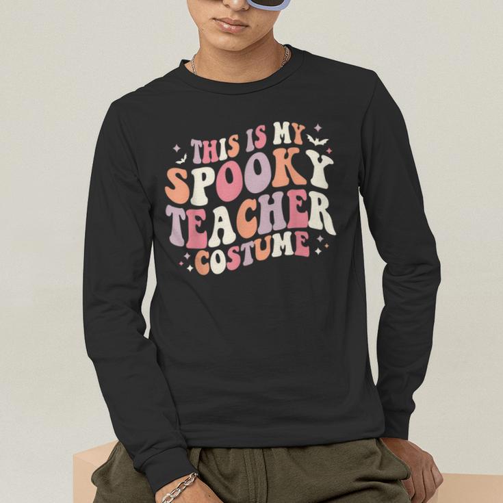 Retro Halloween This Is My Spooky School Teacher Costume Men's Long Sleeve T-Shirt, funny gift Retro Halloween This Is My Spooky School Teacher Costume Men's Long Sleeve T-Shirt, funny gift