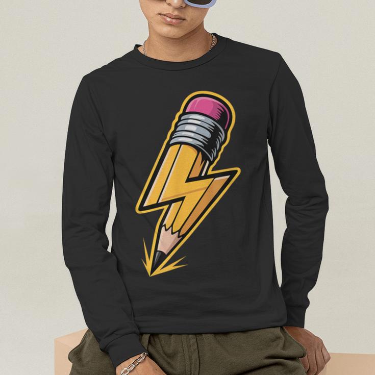 Retro Pencil Pencil Back To School Teacher Student Men's Long Sleeve T-Shirt, funny gift Retro Pencil Pencil Back To School Teacher Student Men's Long Sleeve T-Shirt, funny gift