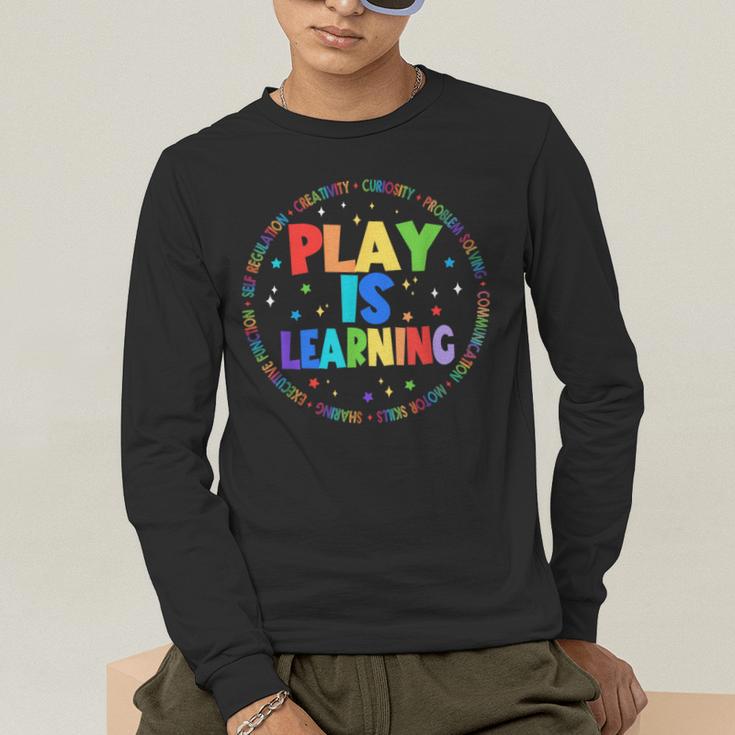 Retro Play Is Learning Teacher Back To School Men's Long Sleeve T-Shirt, funny gift Retro Play Is Learning Teacher Back To School Men's Long Sleeve T-Shirt, funny gift