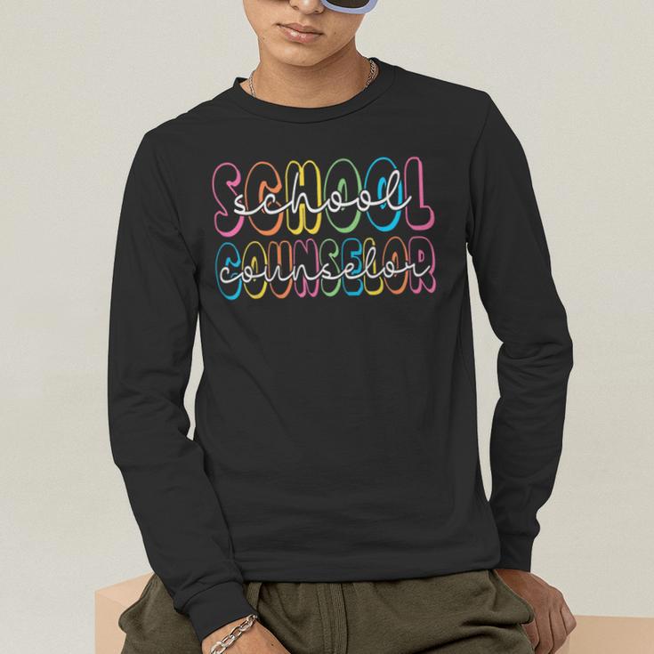 Retro School Counselor Counseling Teacher Appreciation Men's Long Sleeve T-Shirt, funny gift