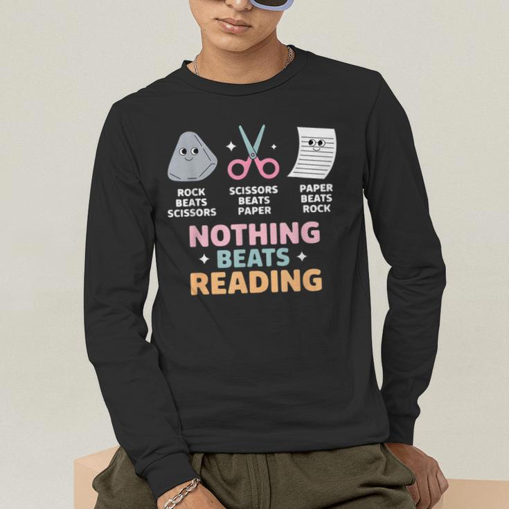 Rock Paper Scissors Teacher Librarian Nothing Beats Reading Men's Long Sleeve T-Shirt, funny gift Rock Paper Scissors Teacher Librarian Nothing Beats Reading Men's Long Sleeve T-Shirt, funny gift