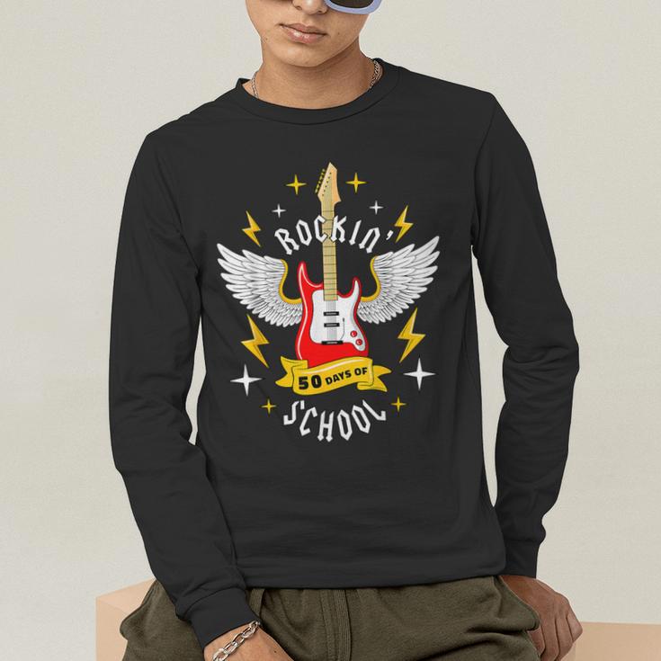 Rockin 50 Days Of School 50th Day Of School Teacher Student Men Women Girls Kids Men's Long Sleeve T-Shirt, funny gift Rockin 50 Days Of School 50th Day Of School Teacher Student Men Women Girls Kids Men's Long Sleeve T-Shirt, funny gift