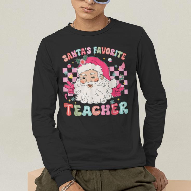 Santa Favorite Teacher Shirt Teacher Christmas Men's Long Sleeve T-Shirt, funny gift Santa Favorite Teacher Shirt Teacher Christmas Men's Long Sleeve T-Shirt, funny gift