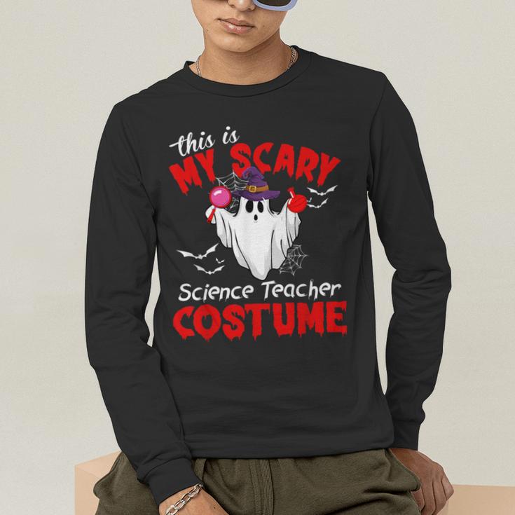 This Is My Scary Science Teacher Costume Ghost Halloween Men's Long Sleeve T-Shirt, funny gift This Is My Scary Science Teacher Costume Ghost Halloween Men's Long Sleeve T-Shirt, funny gift