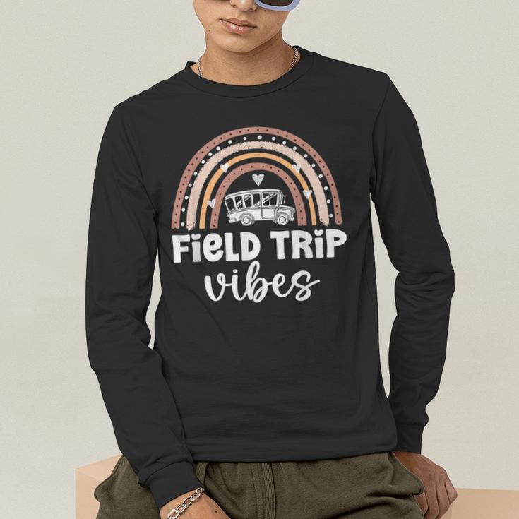 School Bus Trip Vibes Students Teachers Students Field Trip Men's Long Sleeve T-Shirt, funny gift School Bus Trip Vibes Students Teachers Students Field Trip Men's Long Sleeve T-Shirt, funny gift