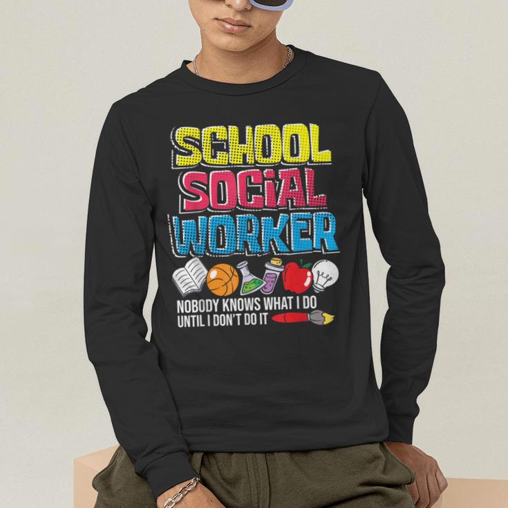 School Social Worker Teacher Caseworker Public Servant LSW Men's Long Sleeve T-Shirt, funny gift School Social Worker Teacher Caseworker Public Servant LSW Men's Long Sleeve T-Shirt, funny gift