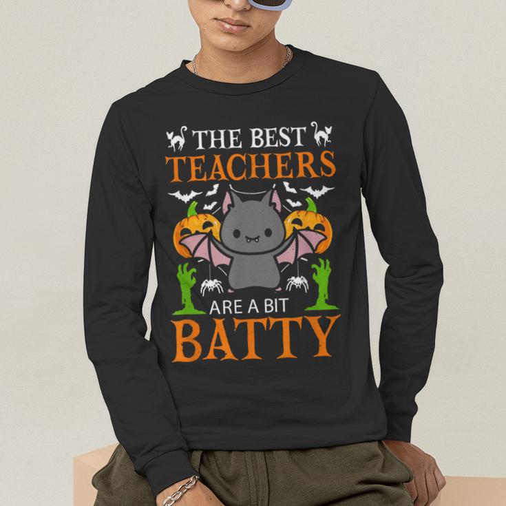 School Teacher A Bit Batty Teaching Bat Halloween Costume Men's Long Sleeve T-Shirt, funny gift School Teacher A Bit Batty Teaching Bat Halloween Costume Men's Long Sleeve T-Shirt, funny gift