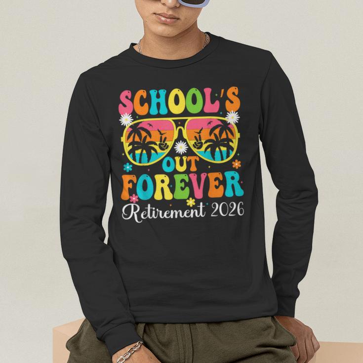 School's Out Forever Retirement 2026 Retro Retired Teacher Men's Long Sleeve T-Shirt, funny gift