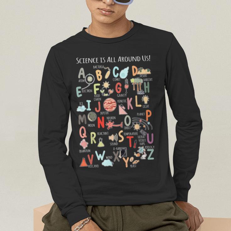 Science Teacher Alphabet Science Is All Around Us Teacher Men's Long Sleeve T-Shirt, funny gift Science Teacher Alphabet Science Is All Around Us Teacher Men's Long Sleeve T-Shirt, funny gift