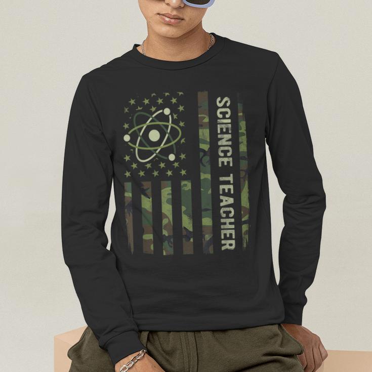 Science Teacher Camo American Flag Back To School Men's Long Sleeve T-Shirt, funny gift Science Teacher Camo American Flag Back To School Men's Long Sleeve T-Shirt, funny gift