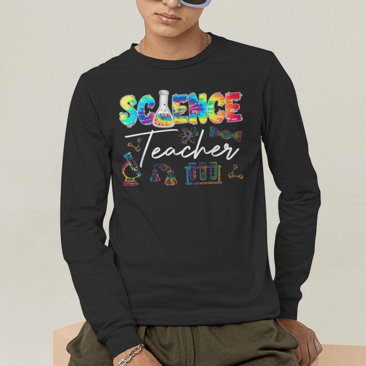 Science Teacher Tie Dye First Day Of School Back To School Men Women Girls Kids Men's Long Sleeve T-Shirt, funny gift