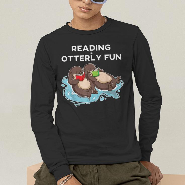 Sea Otter Book Reading Shirt For Bookworm Teachers Men's Long Sleeve T-Shirt, funny gift Sea Otter Book Reading Shirt For Bookworm Teachers Men's Long Sleeve T-Shirt, funny gift