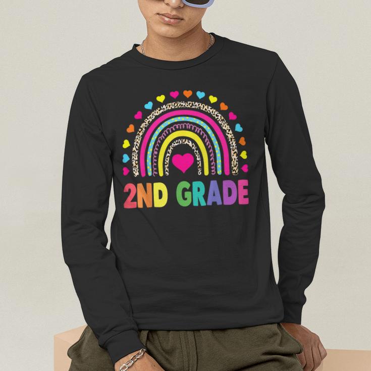 Second Grade Rainbow Girls Boys Teacher Team 2nd Grade Squad Men's Long Sleeve T-Shirt, funny gift